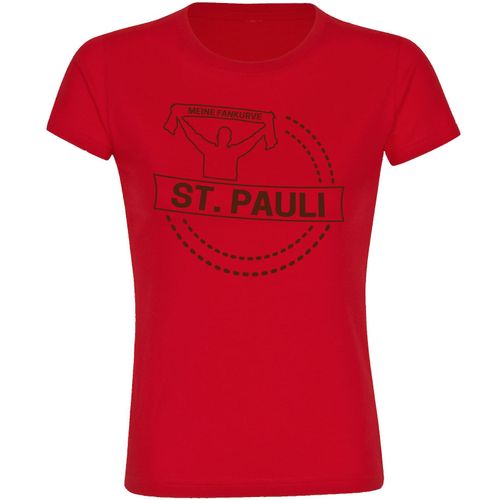 4068859195434 - multifanshop Damen T-Shirt - St Pauli - Meine Fankurve - Druck braun - Frauen 4068859195434 - multifanshop Damen T-Shirt - St Pauli - Meine Fankurve - Druck braun - Frauen