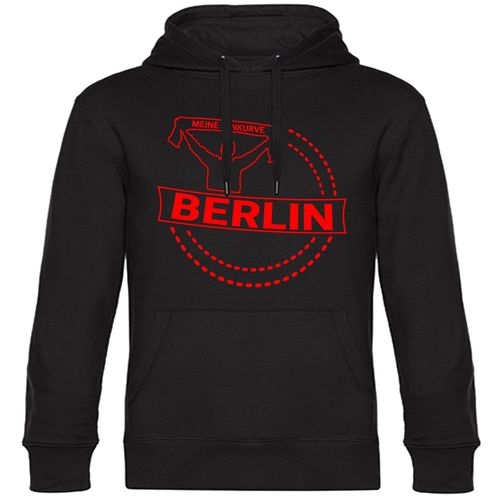 4068859134075 - multifanshop Kapuzen Sweatshirt - Berlin rot - Meine Fankurve - Druck rot - Hoodie