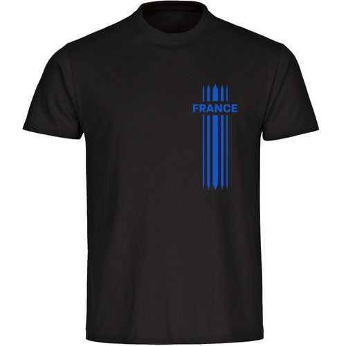 4068859376260 - multifanshop Herren T-Shirt - France - Streifen - Druck blau - Männer