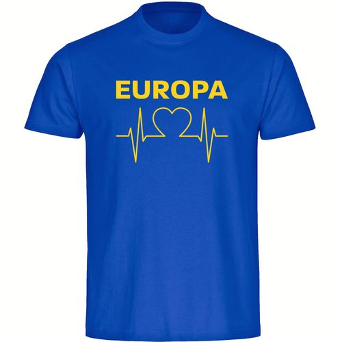 4068859302450 - multifanshop Herren T-Shirt - Europa - Herzschlag - Druck gelb - Männer 4068859302450 - multifanshop Herren T-Shirt - Europa - Herzschlag - Druck gelb - Männer