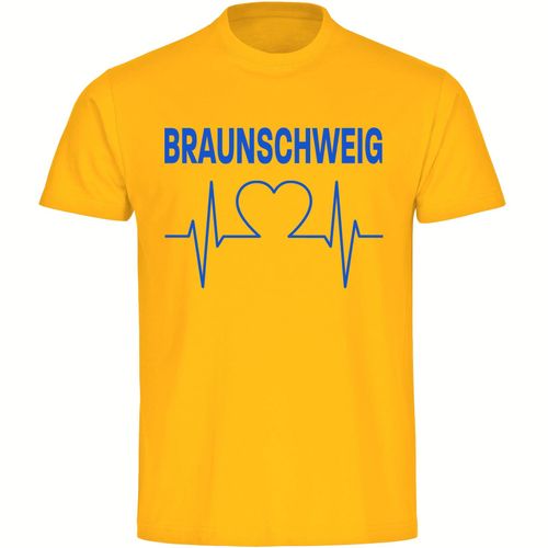 4068859200299 - multifanshop Herren T-Shirt - Braunschweig - Herzschlag - Druck blau - Männer 4068859200299 - multifanshop Herren T-Shirt - Braunschweig - Herzschlag - Druck blau - Männer