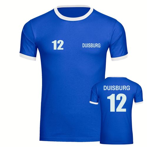 4068859027629 - multifanshop Kontrast T-Shirt - Duisburg - Trikot Nummer 12 - Druck weiß - Männer 4068859027629 - multifanshop Kontrast T-Shirt - Duisburg - Trikot Nummer 12 - Druck weiß - Männer