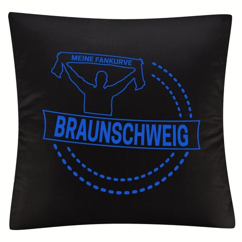 4068859204105 - multifanshop Kissenbezug - Braunschweig - Meine Fankurve - Druck blau - Kissen