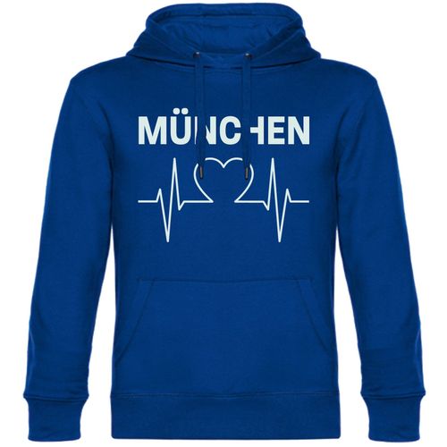 4068859040420 - multifanshop Kapuzen Sweatshirt - München blau - Herzschlag - Druck weiß - Hoodie 4068859040420 - multifanshop Kapuzen Sweatshirt - München blau - Herzschlag - Druck weiß - Hoodie