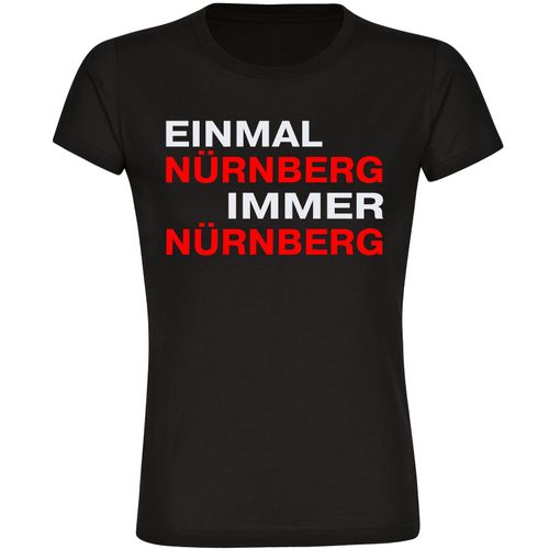 4068859145965 - multifanshop Damen T-Shirt - Nürnberg - Einmal Immer - Druck rot - Frauen 4068859145965 - multifanshop Damen T-Shirt - Nürnberg - Einmal Immer - Druck rot - Frauen