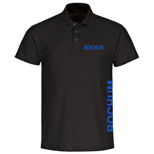 4068859016029 - multifanshop Poloshirt - Bochum - Brust & Seite - Druck blau - Polo