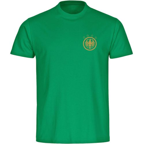 4068859251956 - multifanshop Herren T-Shirt - Deutschland - Adler Retro Gold - Druck gold metallic - Männer