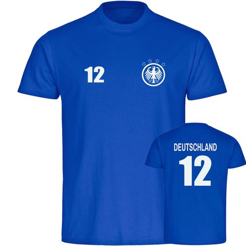 4068859252212 - multifanshop Herren T-Shirt - Deutschland - Adler Retro Trikot 12 - Druck weiß - Männer 4068859252212 - multifanshop Herren T-Shirt - Deutschland - Adler Retro Trikot 12 - Druck weiß - Männer