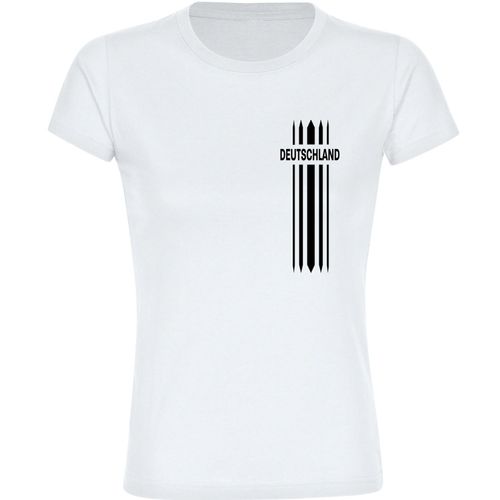 4068859268961 - multifanshop Damen T-Shirt - Deutschland - Streifen - Druck schwarz - Frauen