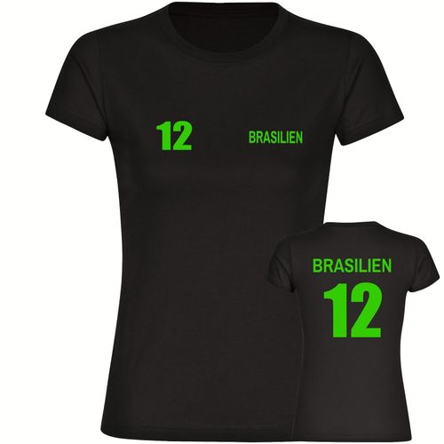 4068859286026 - multifanshop Damen T-Shirt - Brasilien - Trikot Nummer 12 - Druck gelb - Frauen 4068859286026 - multifanshop Damen T-Shirt - Brasilien - Trikot Nummer 12 - Druck gelb - Frauen