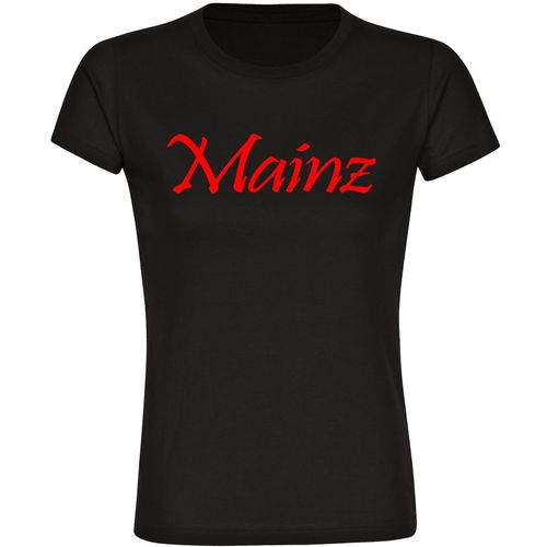 4068859160999 - multifanshop Damen T-Shirt - Mainz - Schriftzug - Druck rot - Frauen