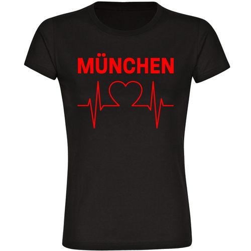 4068859115234 - multifanshop Damen T-Shirt - München rot - Herzschlag - Druck rot - Frauen 4068859115234 - multifanshop Damen T-Shirt - München rot - Herzschlag - Druck rot - Frauen