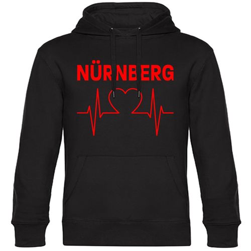 4068859116873 - multifanshop Kapuzen Sweatshirt - Nürnberg - Herzschlag - Druck rot - Hoodie 4068859116873 - multifanshop Kapuzen Sweatshirt - Nürnberg - Herzschlag - Druck rot - Hoodie