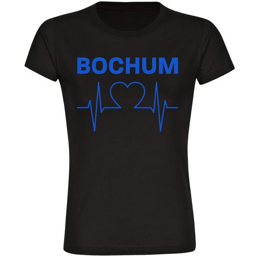 4068859034191 - multifanshop Damen T-Shirt - Bochum - Herzschlag - Druck blau - Frauen 4068859034191 - multifanshop Damen T-Shirt - Bochum - Herzschlag - Druck blau - Frauen