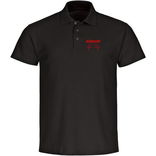 4068859105235 - multifanshop Poloshirt - Düsseldorf - Herzschlag - Druck rot - Polo 4068859105235 - multifanshop Poloshirt - Düsseldorf - Herzschlag - Druck rot - Polo