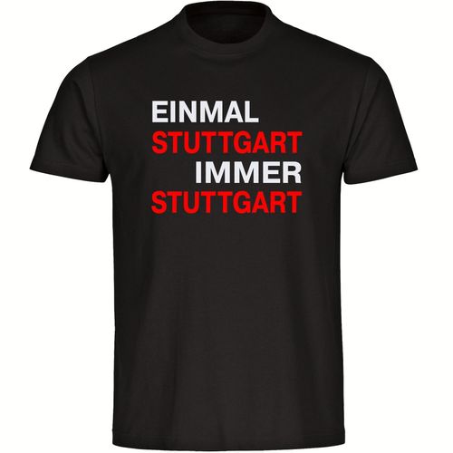 4068859146092 - multifanshop Herren T-Shirt - Stuttgart - Einmal Immer - Druck rot - Männer