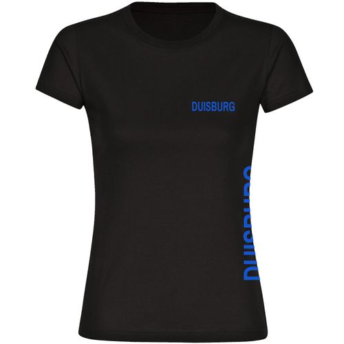 4068859018054 - multifanshop Damen T-Shirt - Duisburg - Brust & Seite - Druck blau - Frauen