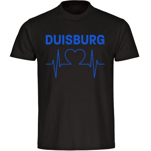 4068859036317 - multifanshop Herren T-Shirt - Duisburg - Herzschlag - Druck blau - Männer 4068859036317 - multifanshop Herren T-Shirt - Duisburg - Herzschlag - Druck blau - Männer