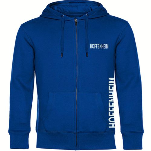 4068859020101 - multifanshop Kapuzen Sweatshirt Jacke - Hoffenheim - Brust & Seite - Druck weiß - Sweat