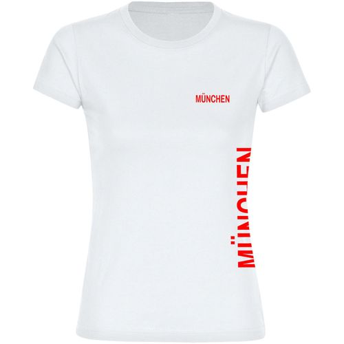 4068859085100 - multifanshop Damen T-Shirt - München rot - Brust & Seite - Druck rot - Frauen 4068859085100 - multifanshop Damen T-Shirt - München rot - Brust & Seite - Druck rot - Frauen