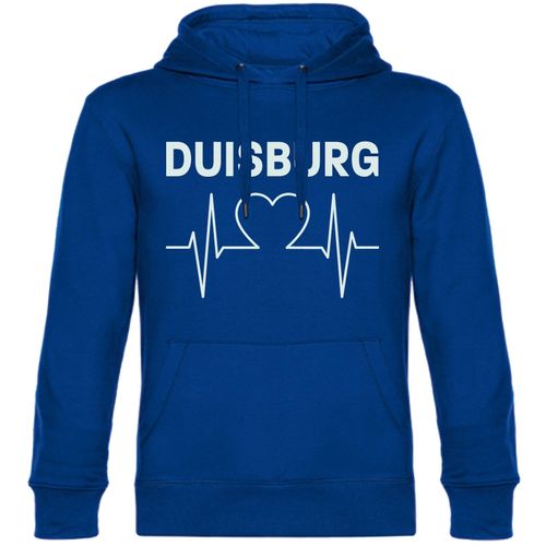4068859037024 - multifanshop Kapuzen Sweatshirt - Duisburg - Herzschlag - Druck weiß - Hoodie