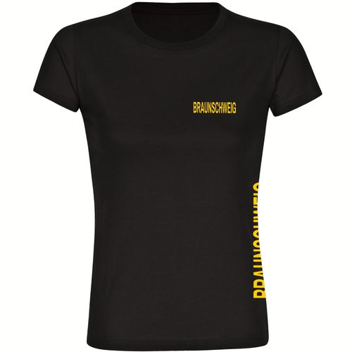 4068859198008 - multifanshop Damen T-Shirt - Braunschweig - Brust & Seite - Druck gelb - Frauen 4068859198008 - multifanshop Damen T-Shirt - Braunschweig - Brust & Seite - Druck gelb - Frauen