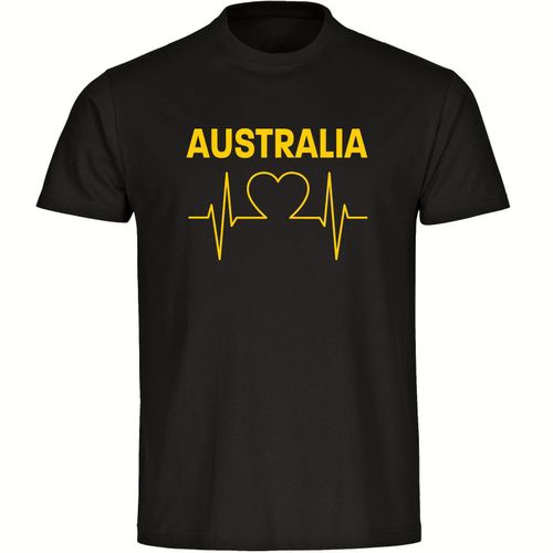 4068859334796 - multifanshop Kinder T-Shirt - Australia - Herzschlag - Druck gelb - Kind