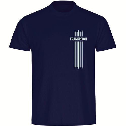 4068859308315 - multifanshop Herren T-Shirt - Frankreich - Streifen - Druck weiß - Männer