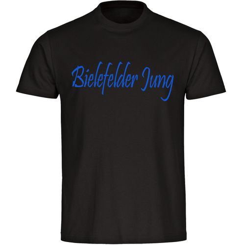 4068859060824 - multifanshop Herren T-Shirt - Bielefeld - Bielefelder Jung - Druck blau - Männer