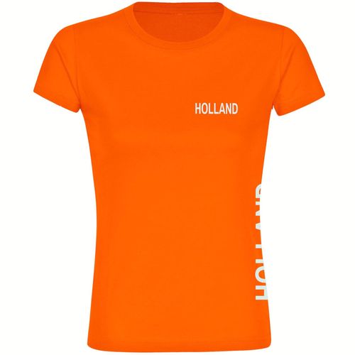 4068859454524 - multifanshop Damen T-Shirt - Holland - Brust & Seite - Druck weiß - Frauen