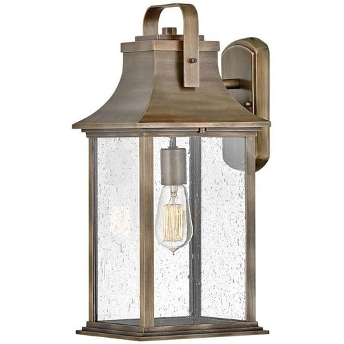 4255596729729 - Licht-erlebnisse - Außenwandleuchte Glas Aluminium E27 IP44 483 cm hoch in Bronze brüniert Rustikal Wandleuchte außen