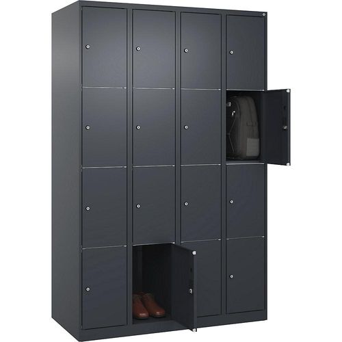 4067521353189 - 4er-Schließfachschrank Classic PLUS 4 Abteile grau B 1200 mm 16 Fächer mit Bodengleitern C+P 4067521353189 - 4er-Schließfachschrank Classic PLUS 4 Abteile grau B 1200 mm 16 Fächer mit Bodengleitern C+P