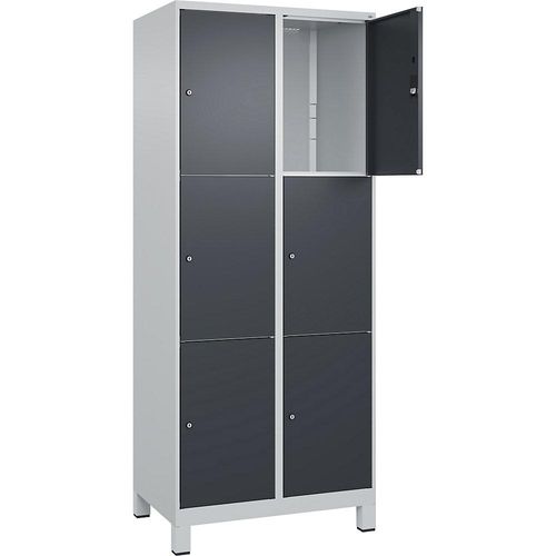 4066681680685 - 3er-Schließfachschrank Classic PLUS 2 Abteile lichtgrau grau B 800 mm 6 Fächer mit Füßen C+P 4066681680685 - 3er-Schließfachschrank Classic PLUS 2 Abteile lichtgrau grau B 800 mm 6 Fächer mit Füßen C+P