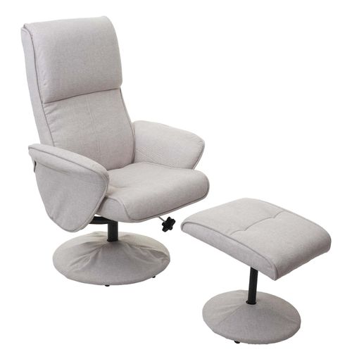 4057651493534 - Relaxsessel Stockholm Fernsehsessel Relaxliege TV-Sessel mit Hocker ~ Stoff Textil creme-beige 4057651493534 - Relaxsessel Stockholm Fernsehsessel Relaxliege TV-Sessel mit Hocker ~ Stoff Textil creme-beige