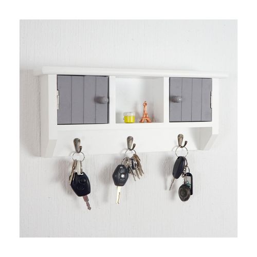 4057651503158 - Schlüsselbrett MCW-A48 Schlüsselkasten Schlüsselboard mit Türen Massiv-Holz FSC-zertifiziert ~ grau-weiß 4057651503158 - Schlüsselbrett MCW-A48 Schlüsselkasten Schlüsselboard mit Türen Massiv-Holz FSC-zertifiziert ~ grau-weiß