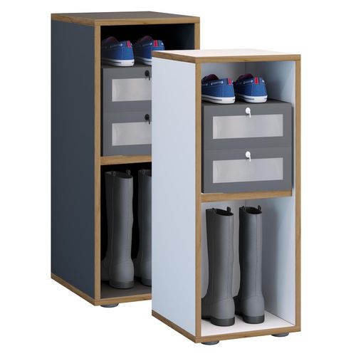 4051814443831 - Aktenregal Holzregal stehend platzsparender Aktenschrank Maße ca H 74 x B 30 x T 33 cm Elegantes Regal Büroregal ¿ Salia 2fach B 30 cm Gr 30 weiß B30cm H74cm T33cm Holzwerkstoff Holz Spanplatte Regale