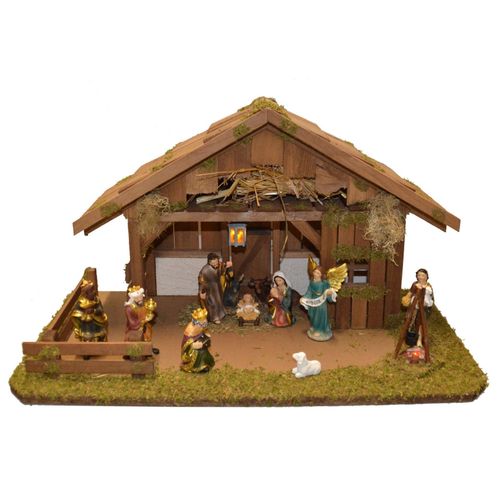 4251020760153 - Krippe ALFRED KOLBE Krippenstall ohne Trafo braun WeihnachtskrippenB55cm H31cm T30cm Holz mit Laterne Lagerfeuer 105 cm Figuren 11tlg B55cm H31cm T30cm 4251020760153 - Krippe ALFRED KOLBE Krippenstall ohne Trafo braun WeihnachtskrippenB55cm H31cm T30cm Holz mit Laterne Lagerfeuer 105 cm Figuren 11tlg B55cm H31cm T30cm