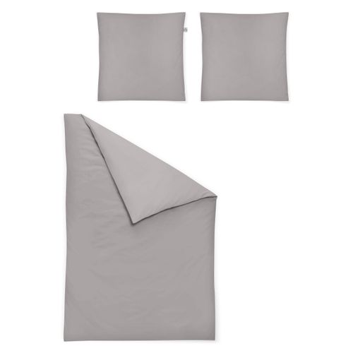 4005367109362 - Bettwäsche IRISETTE Lago 8450 Gr B L 135 cm x 200 cm 1 St 1 St Feinbiber B L 80 cm x 80 cm grau (stein) wohlig warm und kuschelig