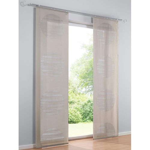 4006470361753 - Schiebegardine HEINE HOME Gardinen Gr 145 cm Klettschiene 60 cm grau (taupe) Schiebegardinen halbtransparent