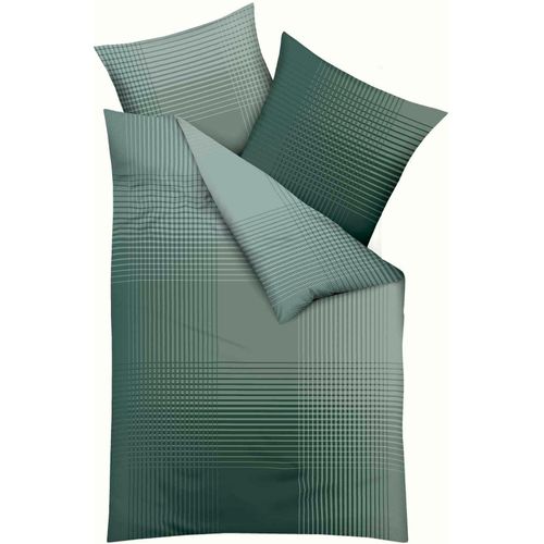 4054141114412 - Bettwäsche KAEPPEL Master Gr B L 240 cm x 220 cm 1 St 2 St Mako-Satin B L 80 cm x 80 cm & 80 cm x 80 cm grün (jade) mit Karomuster