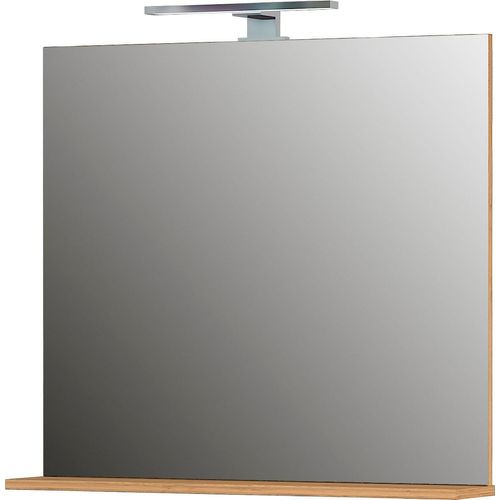 4005949142923 - Badspiegel GERMANIA Scantic   Pescara braun (granson eiche nachbildung) Spiegel B H T 76cm x 75cm x 15cm Holzwerkstoff Breite 76 cm mit Ablage LED Beleuchtung Spiegel B76cm H75cm T15cm