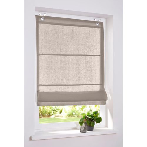 4016478993467 - Raffrollo HEINE HOME Gr 1 grau (taupe) Raffrollos 140cm Ösen 45cm B45cm H140cm