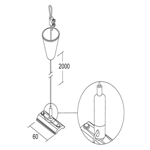 8019163130327 - Abhängung 2m Seilspanner flexibel schwarz