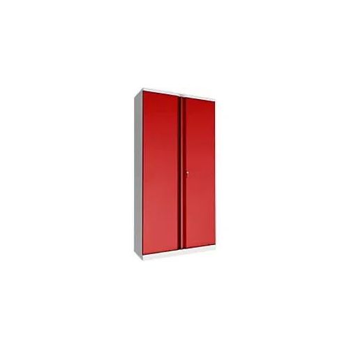 5032548010673 - SC Schrank Stahl 4 Fachböden abschließbar 1000 x 500 x 1900 mm Grau Rot 5032548010673 - SC Schrank Stahl 4 Fachböden abschließbar 1000 x 500 x 1900 mm Grau Rot