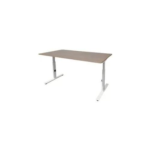 8719756006397 - Linesto Plus Höhenverstellbar Sitz-Stehschreibtisch Rechteckig Kirsche T-Fuß 1200 (B) x 800 (T) x 655 (H) mm Melamin