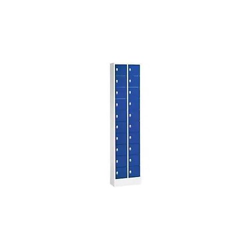4054421536361 - C+P Schließfachschrank Intro H1950xB460xT200mm Korpus Lichtgrau Fronten Enzianblau mit Nummernschilder 4054421536361 - C+P Schließfachschrank Intro H1950xB460xT200mm Korpus Lichtgrau Fronten Enzianblau mit Nummernschilder