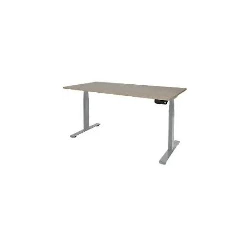 8719638459990 - Dextro Plus Sitz-Stehschreibtisch Eiche T-Fuß 1600 (B) x 800 (T) x 645 (H) mm Melamin