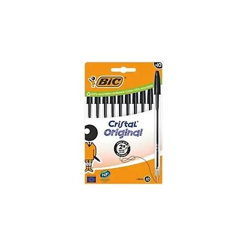 3086123734753 - Cristal Kugelschreiber mit Kappe Gr M - 04 mm - schwarz - 10 Stück 3086123734753 BIC 10 Stück