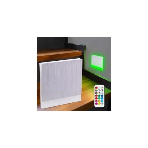 4063592019351 - LED Treppenleuchte eckig Alu-gebürstet 230V - Lichtfarbe RGB Warmweiß 3W - Lich 4063592019351 - LED Treppenleuchte eckig Alu-gebürstet 230V - Lichtfarbe RGB Warmweiß 3W - Lich