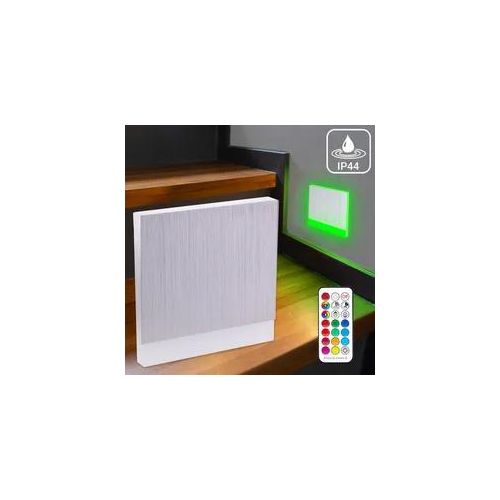 4063592021866 - LED Treppenleuchte IP44 eckig Alu-gebürstet - Lichtfarbe RGB Warmweiß 3W - Lich 4063592021866 - LED Treppenleuchte IP44 eckig Alu-gebürstet - Lichtfarbe RGB Warmweiß 3W - Lich